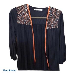 Navy and Coral Shrug